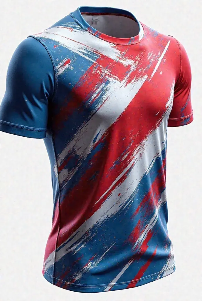 Sublimation tshirt roundneck asbtrak design Red White Blue sport