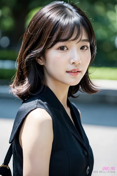 black hair short hair、Age 35、Chest Valley、 with long brown hair and bangs, Closeup of Tsuyu , Beautiful Korean Woman Wearing Black Hair, Gorgeous Young Korean Women, Cute Korean Actresses,  Nam Jae-yeon, Korean idol portraits,  Jung Hwa-choi , beautiful yo...