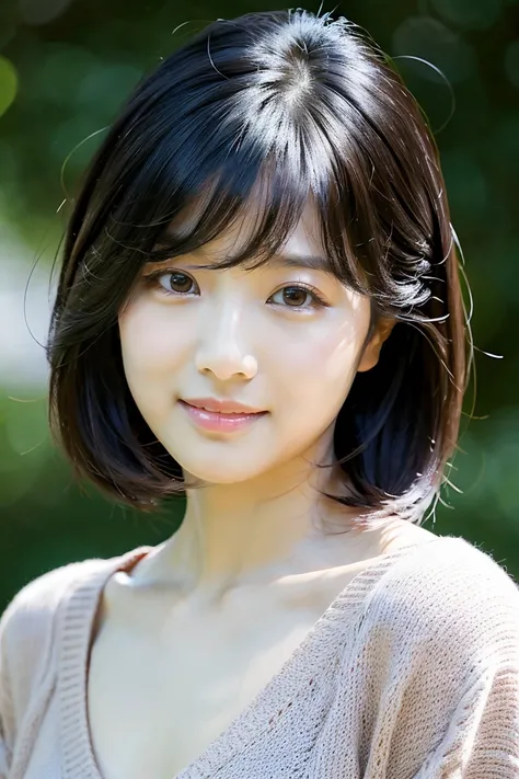 black hair short hair、Age 35、Chest Valley、 with long brown hair and bangs, Closeup of Tsuyu , Beautiful Korean Woman Wearing Black Hair, Gorgeous Young Korean Women, Cute Korean Actresses,  Nam Jae-yeon, Korean idol portraits,  Jung Hwa-choi , beautiful yo...