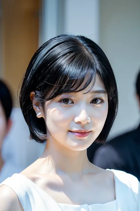 black hair short hair、Age 35、 woman dressed in white , Closeup of Tsuyu , Beautiful Korean Woman Wearing Black Hair, Gorgeous Young Korean Women, Cute Korean Actresses,  Nam Jae-yeon, Korean idol portraits,  Jung Hwa-choi , beautiful young Korean woman, bl...