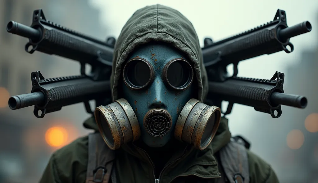 gask mask with guns