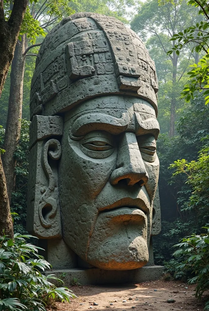 Olmec carving an Olmec head 