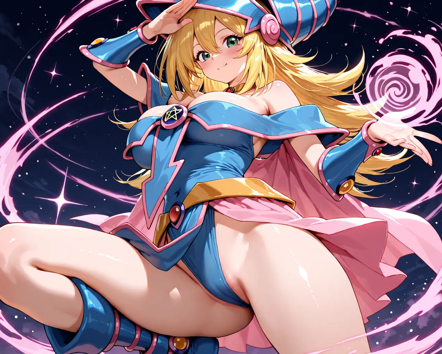 When Black Magician Girl used transparent magic only her clothes became transparent。