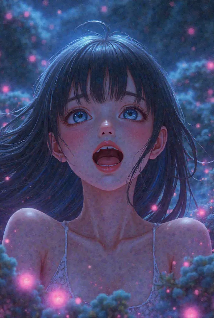 Lewd anime girl, orgasming, nipples visible, vagina leaking cum exposed, detailed facial features, ecstatic expression, sensual pose, 4K, hyper-realistic, masterpiece, ultra-detailed, photorealistic, HDR, vivid colors, dramatic lighting, fantasy landscape,...