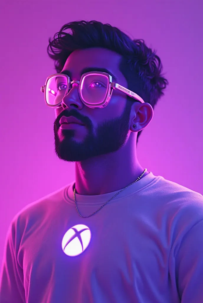 profile picture, with the name João, Xbox logo in purple and white tones 