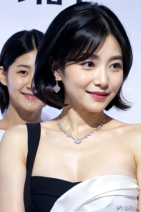 black hair short hair、Age 35、I can see my cleavage、 woman dressed in white , Closeup of Tsuyu , Beautiful Korean Woman Wearing Black Hair, Gorgeous Young Korean Women, Cute Korean Actresses,  Nam Jae-yeon, Korean idol portraits,  Jung Hwa-choi , beautiful ...