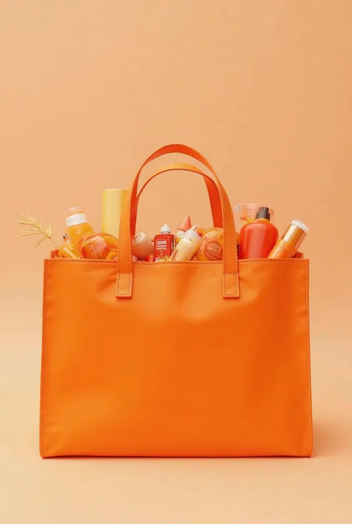 The an orange bag full of product