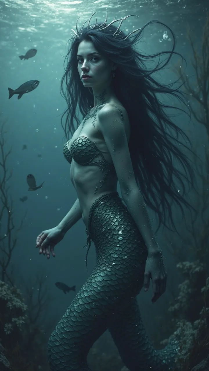 in a parallel world where darkness dominates the depths Legends spread like storm waves. A nation of legendary mermaids ruled the water without mercy or compassion..

These nymphs were known for their harsh features. Their skin is pale blue, covered with s...