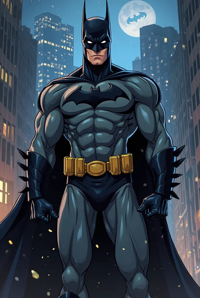 Handsome, tall and muscular Batman (Anime art style)