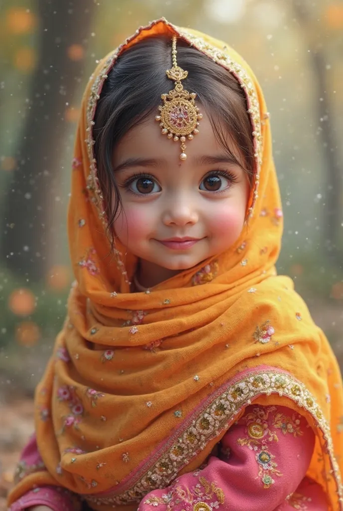 Cute baby girl wearing beautiful Punjabi dress 