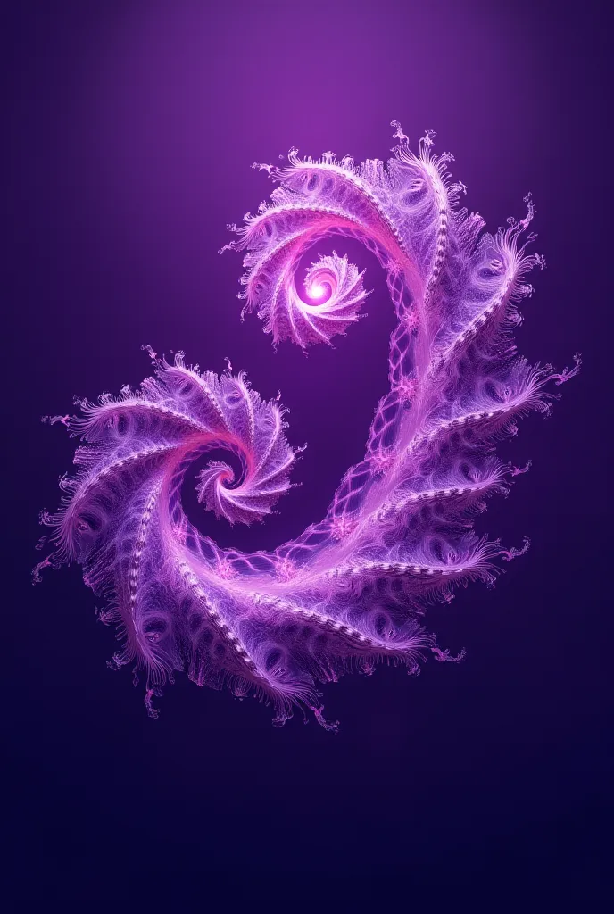 Pattern of a purple fractal moving away