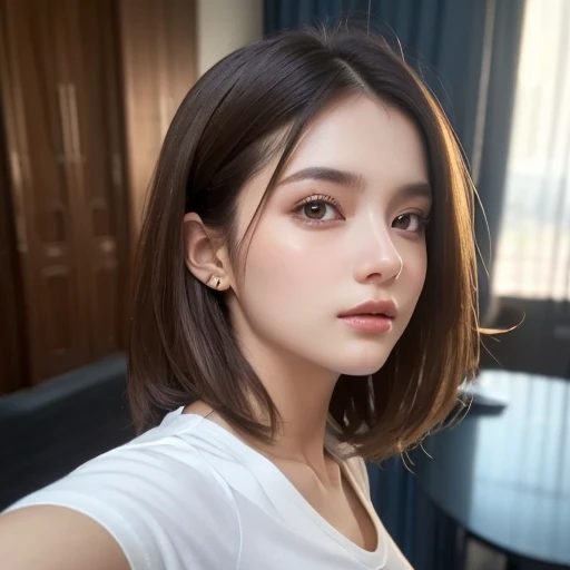 best quality, ultra-fine , ( Realistic: 1.4), 8k resolution, 1 girl, (Random Hair: 1.3), (Realistic hair: 1.2), (Georgia Girl : 1.2), ( REAL EYES : 1.2), (Beautiful Face: 1.3), Slender body , White and glowing skin, Big Breasts, Neckline, (Mid Angle: 1.3),...