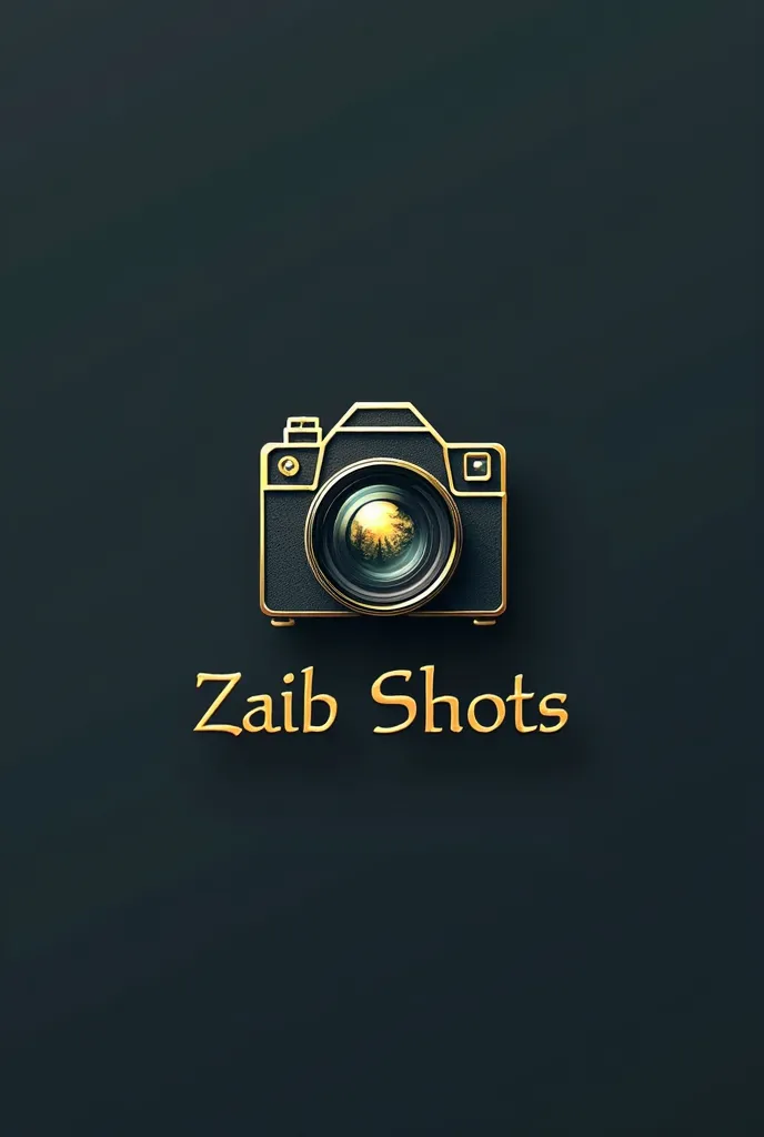 A professional yet artistic logo for an Instagram photography account named 'Zaib Shots.' The design should feature a cinematic-style camera icon, symbolizing photography and videography. The camera should have a modern and sleek look, possibly with a lens...