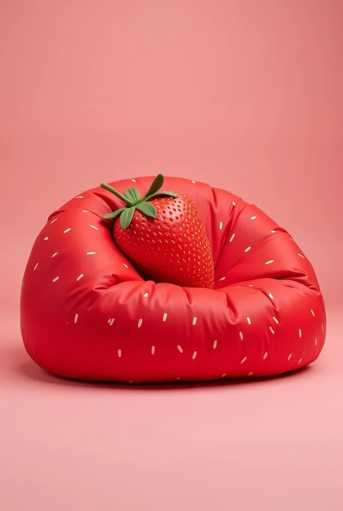 Strawberry Cake Shaped Sofa。Sofa with strawberry cake shape to emphasize the shape of the strawberry cake。looks fluffy and comfortable。A pillow with a strawberry shape on top Do not show the figure The figure can be impractical The background is a professi...