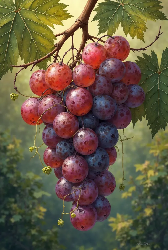 Grape Cluster as a family tree, with the 5 first names "ENNOUAR",  "FARIDA ",  "Pull",  "Menel",  "Yanis" 