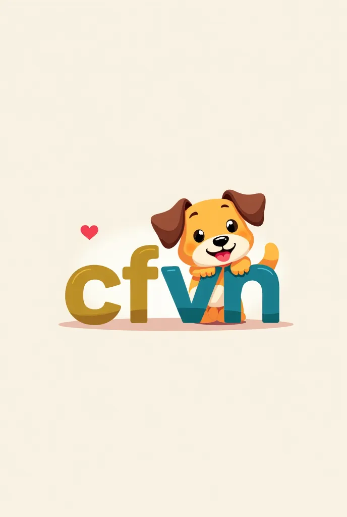 create me a 2d logo image with a dog and the word (CFVN) to make it cute