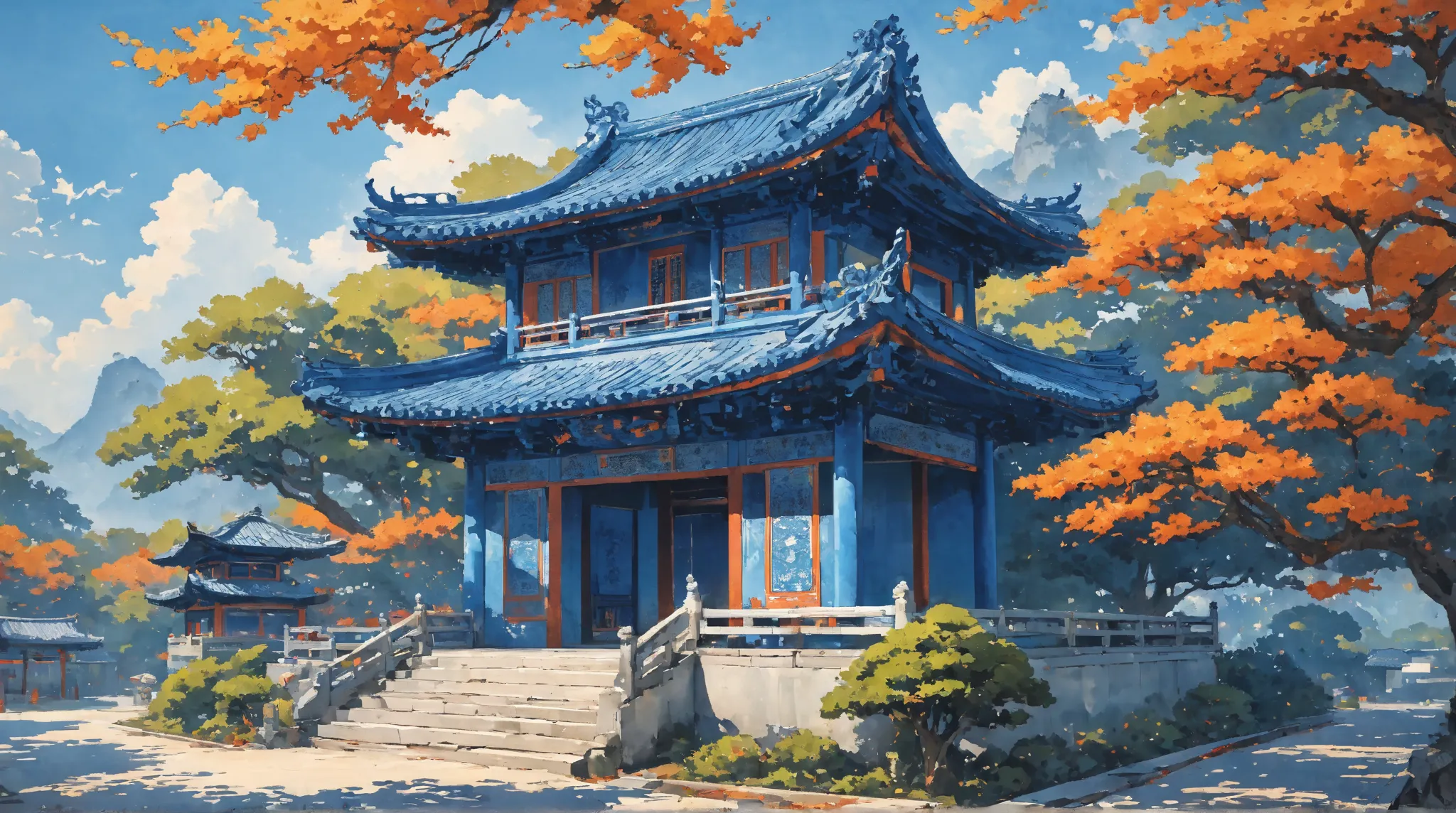 Chinese blue shrine