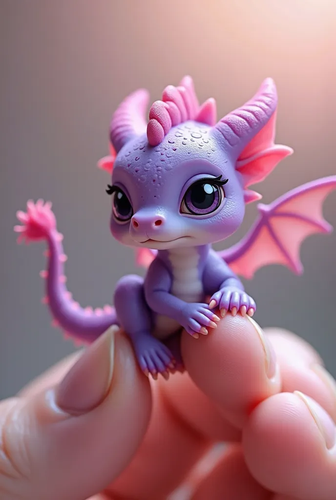  The little purple dragon is gripping your finger、 A small bright dragon holding a barbecue stick is on your fingers.、 Pastel colorsの七色の毛のかわいいドラゴン、 hair 、The hairs on my body  、 ตาโตcute 、 cute 、novel、แท้TRUE、car、 my hands are resting on my fingers 、  Past...