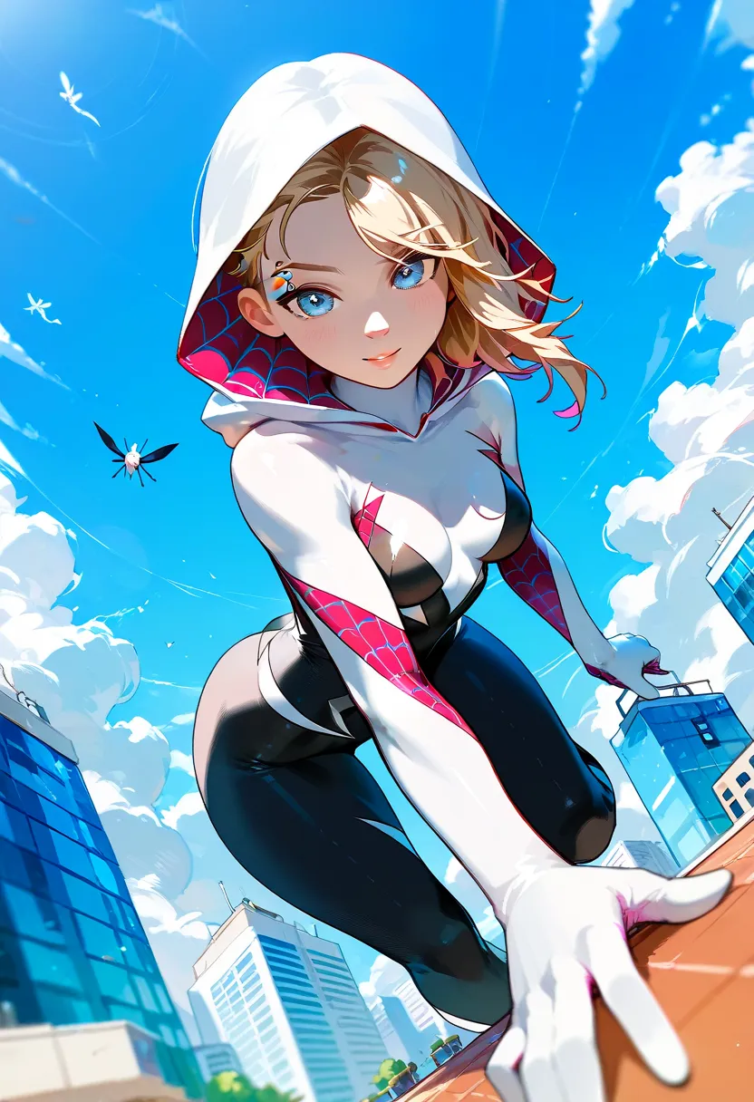 spider-gwen, dynamic angle, 