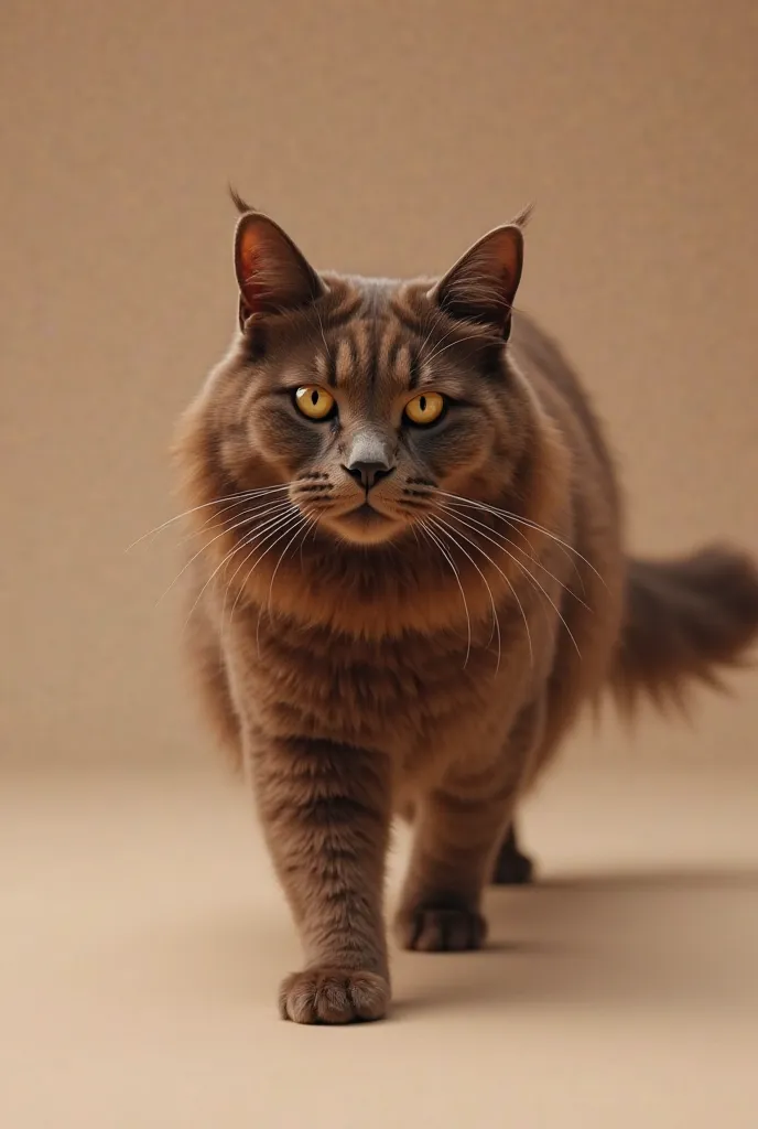 Create a video where a cat is all brown