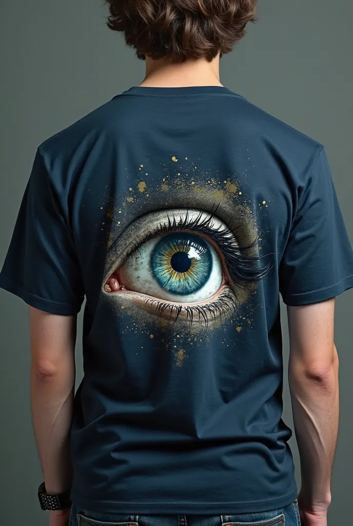 Single colour professional T shirt design with eye image