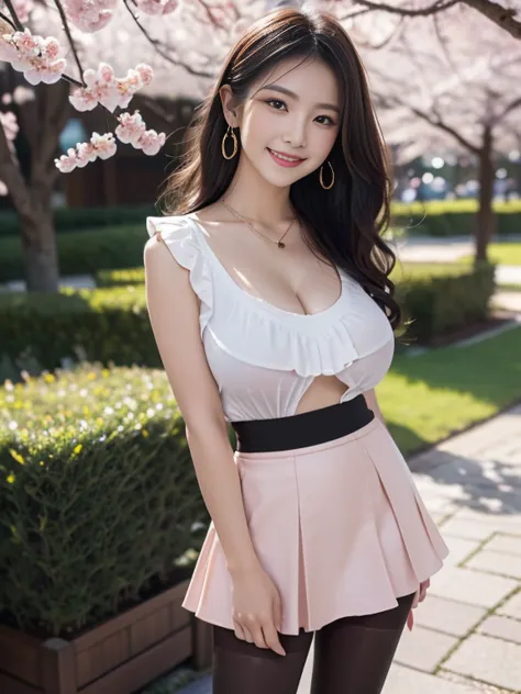 masterpiece,top quality,High Resolution,anatomically correct,Ultra-fine.
Cherry blossom trees.cherry tree at the entrance ceremony. One Beautiful Woman.She's a beautiful Japanese woman.She is an unrivaled beauty .(((wearing a white ruffle blouse))).(((wear...