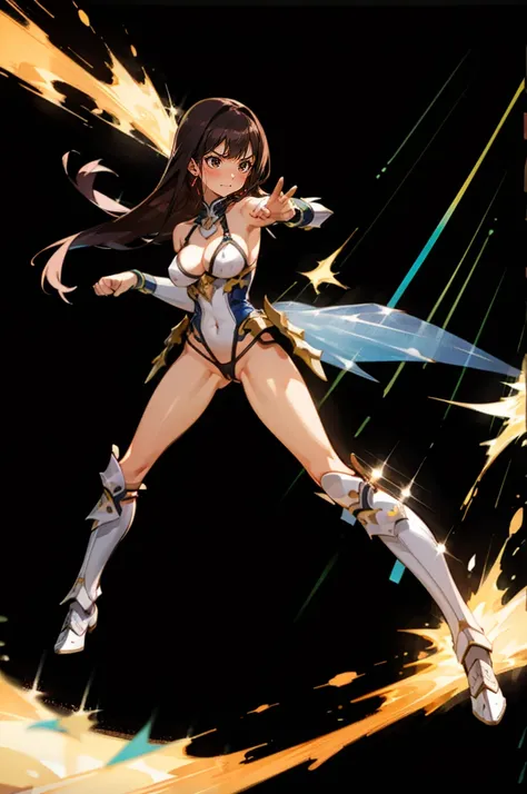 ((((gstring thong)))), ((gigantic breasts)), (transparent erect nipples), (((transparent transparent transparent white green leotard bikini fantasy warrior armor))), (((bare shoulder,))), ((slender:1.2)), (gigantic hips), (gigantic buttocks), ((())), ((((t...