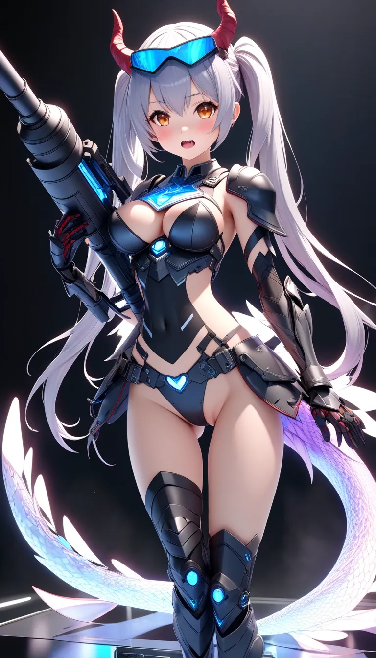  virtual idol  。 \  character "  atlus"\, alone, ((   Transparency ３d,   transmission processing with holographic projection , 。Clear Textures  )),  。 BREAK captivates all viewers   ！。twin tails。Black Armor。Golden Sparkling。Hyper Aura Mode。armor damage。arm...