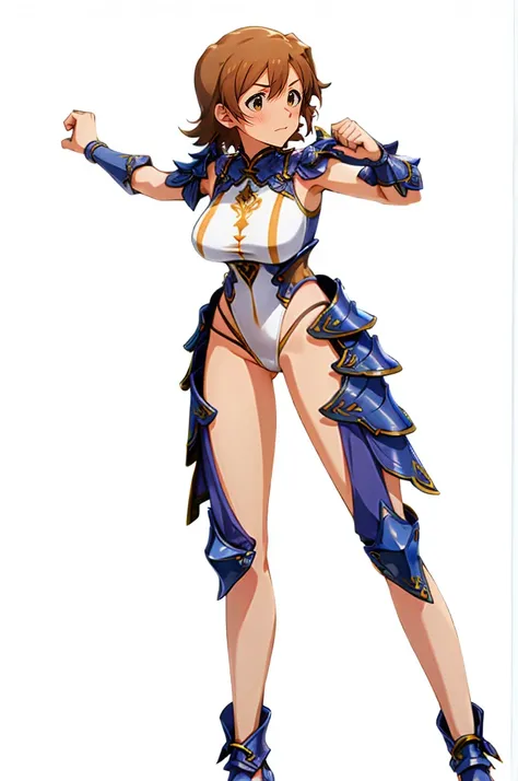 ((((gstring thong)))), ((gigantic breasts)), (transparent erect nipples), (((transparent transparent transparent white orange leotard bikini fantasy warrior armor))), (((bare shoulder,))), ((slender:1.2)), (gigantic hips), (gigantic buttocks), ((())), ((((...