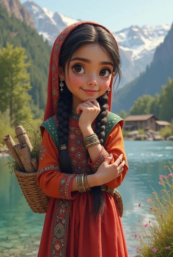 Here are the characteristics in English for creating an accurate image of a Salangi girl:

1. Facial Features:

Eyes: Large, dark brown or hazel, with an energetic and kind look.

Eyebrows: Thick and natural, with a slight arch.

Skin: Light to wheat-toned...