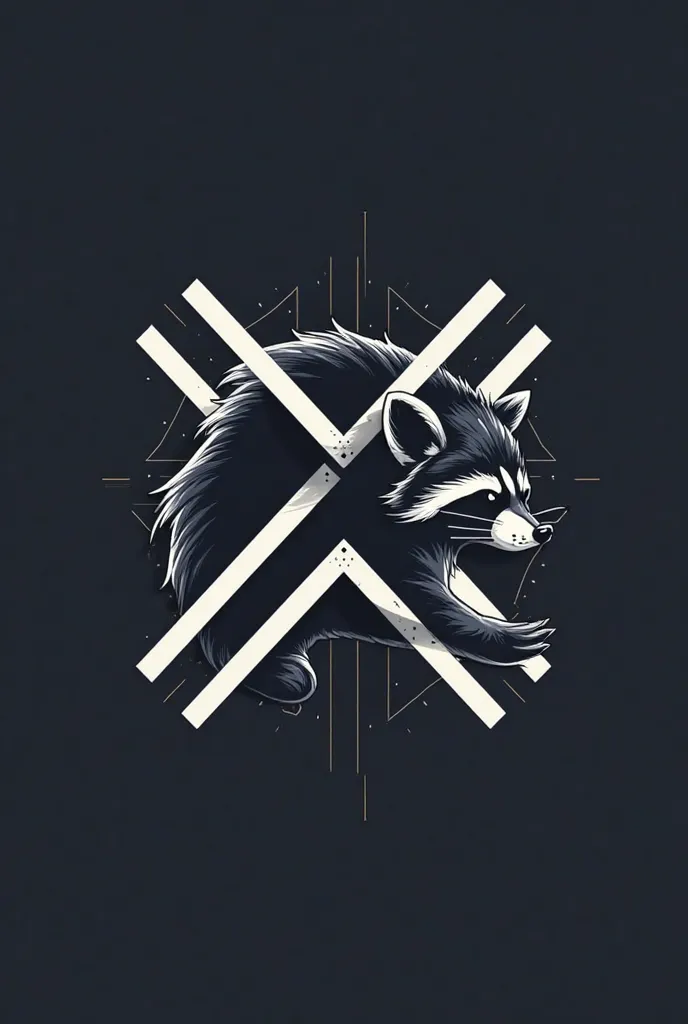 Raccoon Logo  letter x Logo X Grid