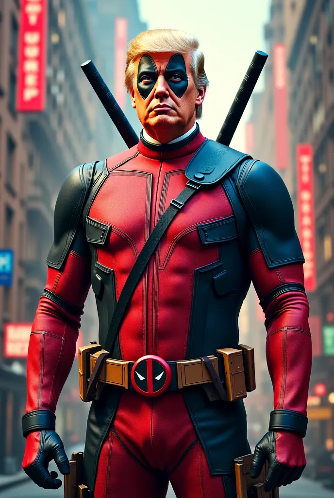 Donald trump +plus trarsformation fusion deadpool