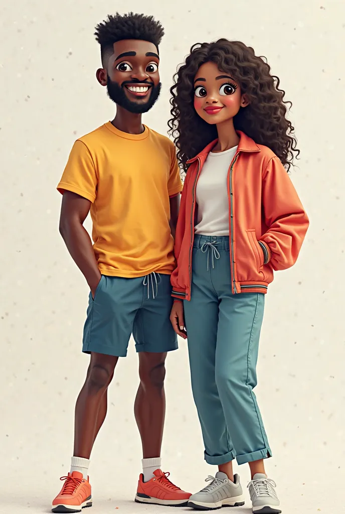 An image of an African man and woman who background white sport