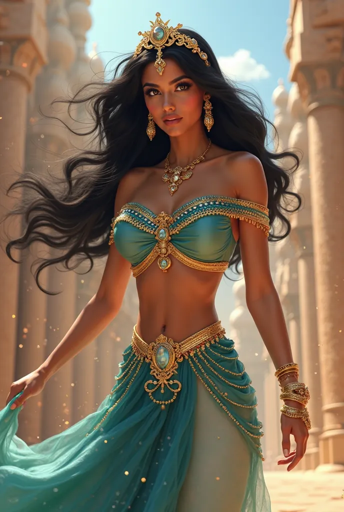  Dazzling Princess Jasmine, 8k photo, in action, cinematic.