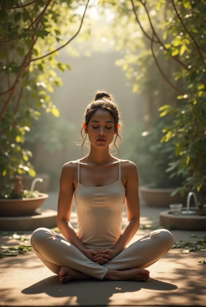 Meditation pose for eyes health