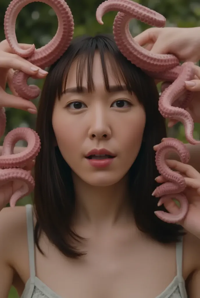 attractive and irreverent women are being held by countless tentacles,all clothes are peeled off by tentacles、beautiful breasts and nipples are exposed,A horrible monster's erect tentacle penis is inserted into her、interracial sexual acts are flourishing,r...