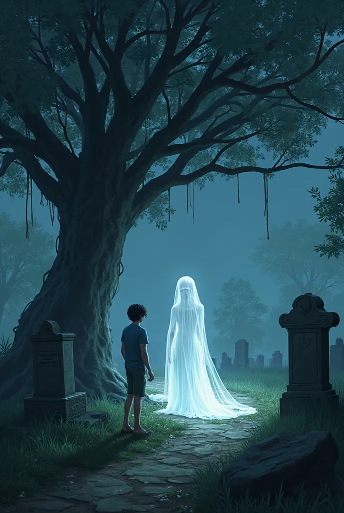 
On a dark moonless night, a young man named "Nat" travels home through an old cemetery that the villagers say is haunted. He hears a woman crying from afar. When he follows the sound, he finds a beautiful woman in a white dress standing under a sorrow tre...