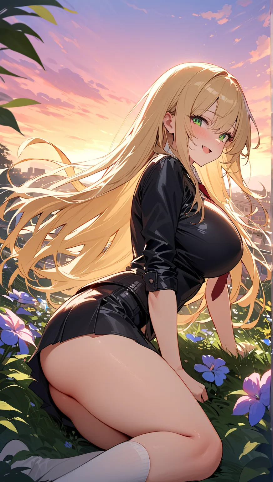 (masterpiece, top quality:1.5), (nsfw:1.2),   handsome face  , reliable leader     , chairman, kind expression, beautiful girl:1.2, alone:1.3, (  blond hair:1.2), (long hair:1.2),        straight hair       , ( :1.2),  long hair, Big Breasts, thick butt, i...