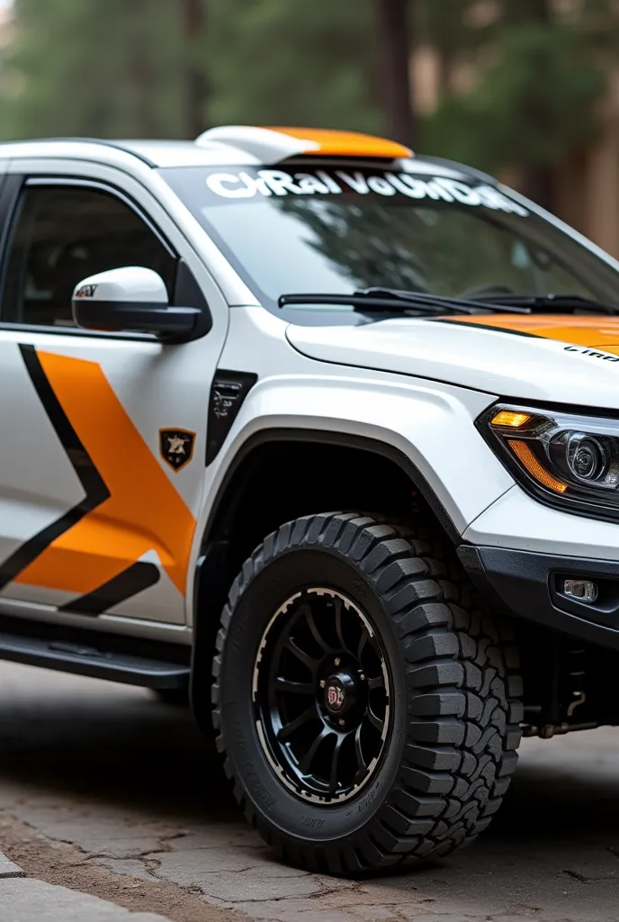 Fiat Strada white with racing paint with the WRA logo plated in black and gold