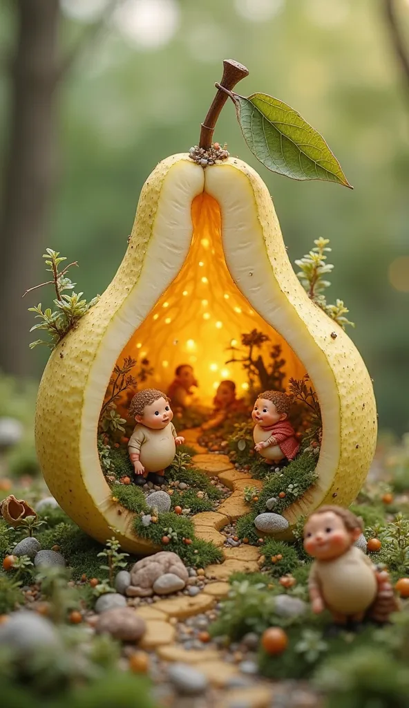 little people live inside a pear 