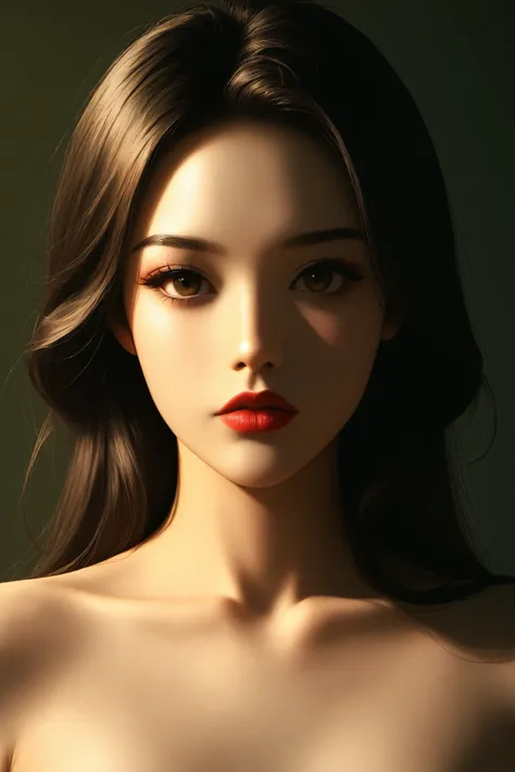 expressionist artwork image, korean pinup girl, 