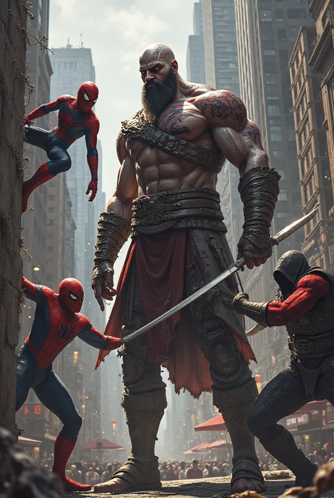 Kratos Spiderman assassins Creed  