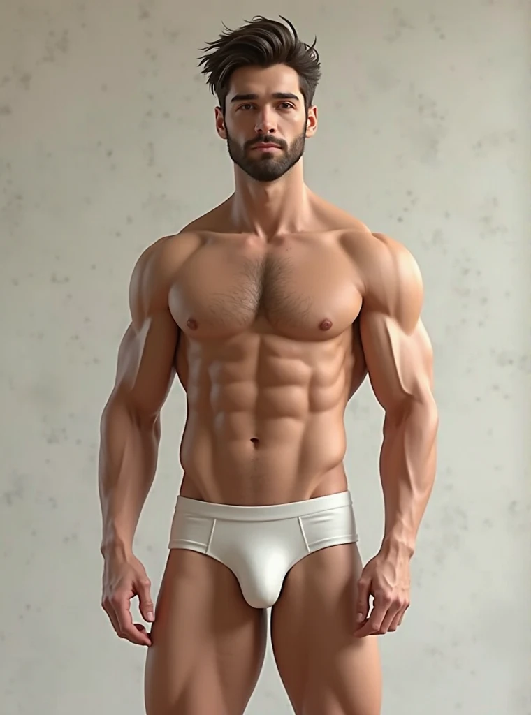 Handsome realistic male No beard Young man Unbearded underwear 