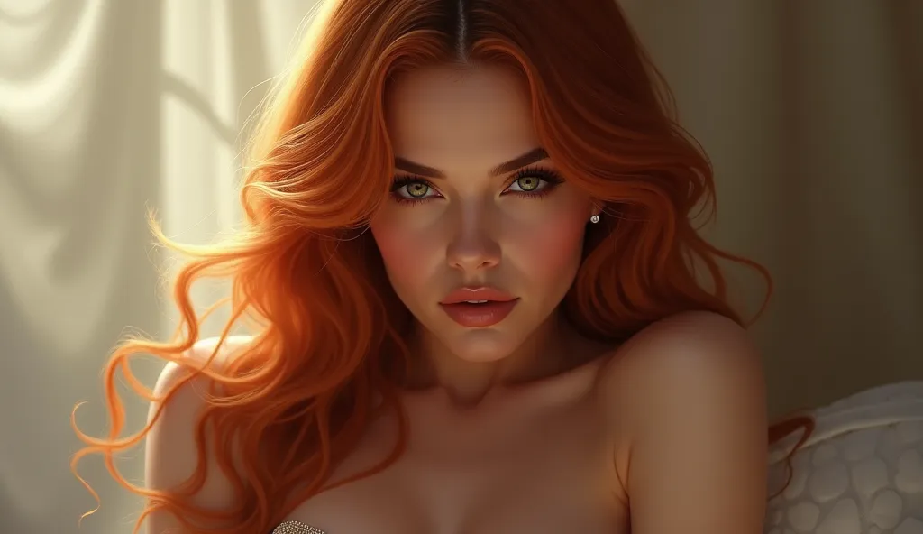 Beautiful and sexy woman with red hair