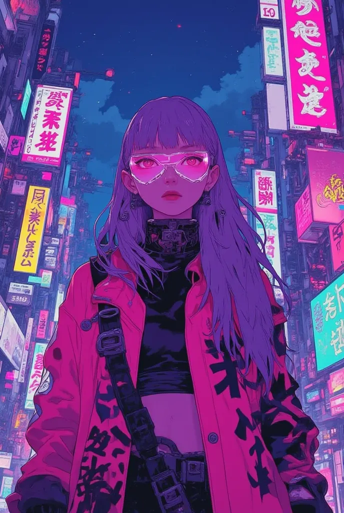 32 mil , masterpiece,  superior quality, (  Beautiful Women  )   Cyberpunk,  neon city background ,  protective glasses,  Coca Cola Jacket ,   colored lighting ,  Futuristic Street Fashion,   night vision ,   vibrant colors,  reduced depth of field ,  High...