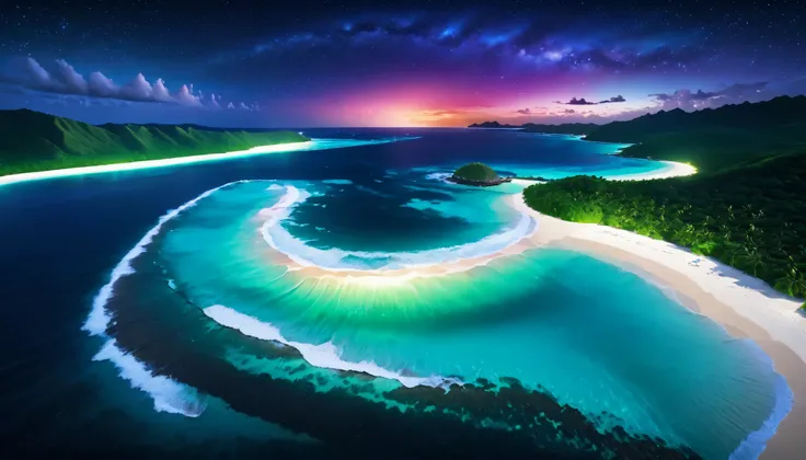超high image quality during sick leave,high image quality during sick leave,high quality,Spectacular views at night,Tropical Beach, light green to bright green ,The ocean breeze is blowing,blue fluorescent beaches expand spectacular ocean views,Blue light s...