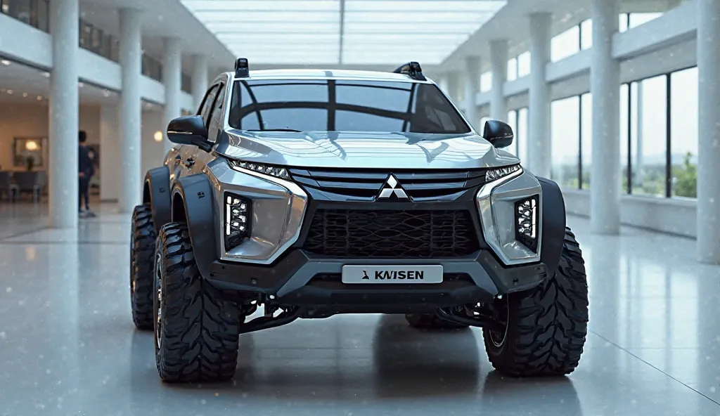 2025 (Mitsubishi triton 8wheel) in ( )colour standing in showroom The (front) View