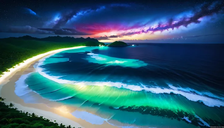 超high image quality during sick leave,high image quality during sick leave,high quality,Spectacular views at night,Tropical Beach, light green to bright green ,The ocean breeze is blowing,blue fluorescent beaches expand spectacular ocean views,Blue light s...