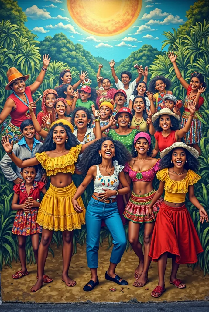 Create me a mural with the following characteristics: 
Cultural Diversity 
Venezuelan Inclusion 
Vallenato culture 