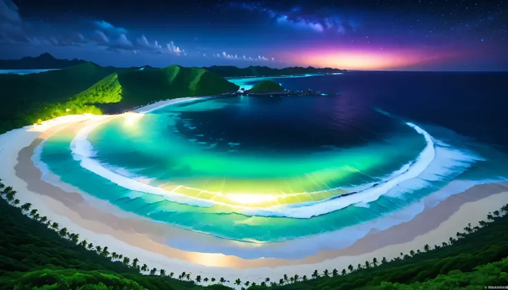 超high image quality during sick leave,high image quality during sick leave,high quality,Spectacular views at night,Tropical Beach, light green to bright green ,The ocean breeze is blowing,blue fluorescent beaches expand spectacular ocean views,Blue light s...